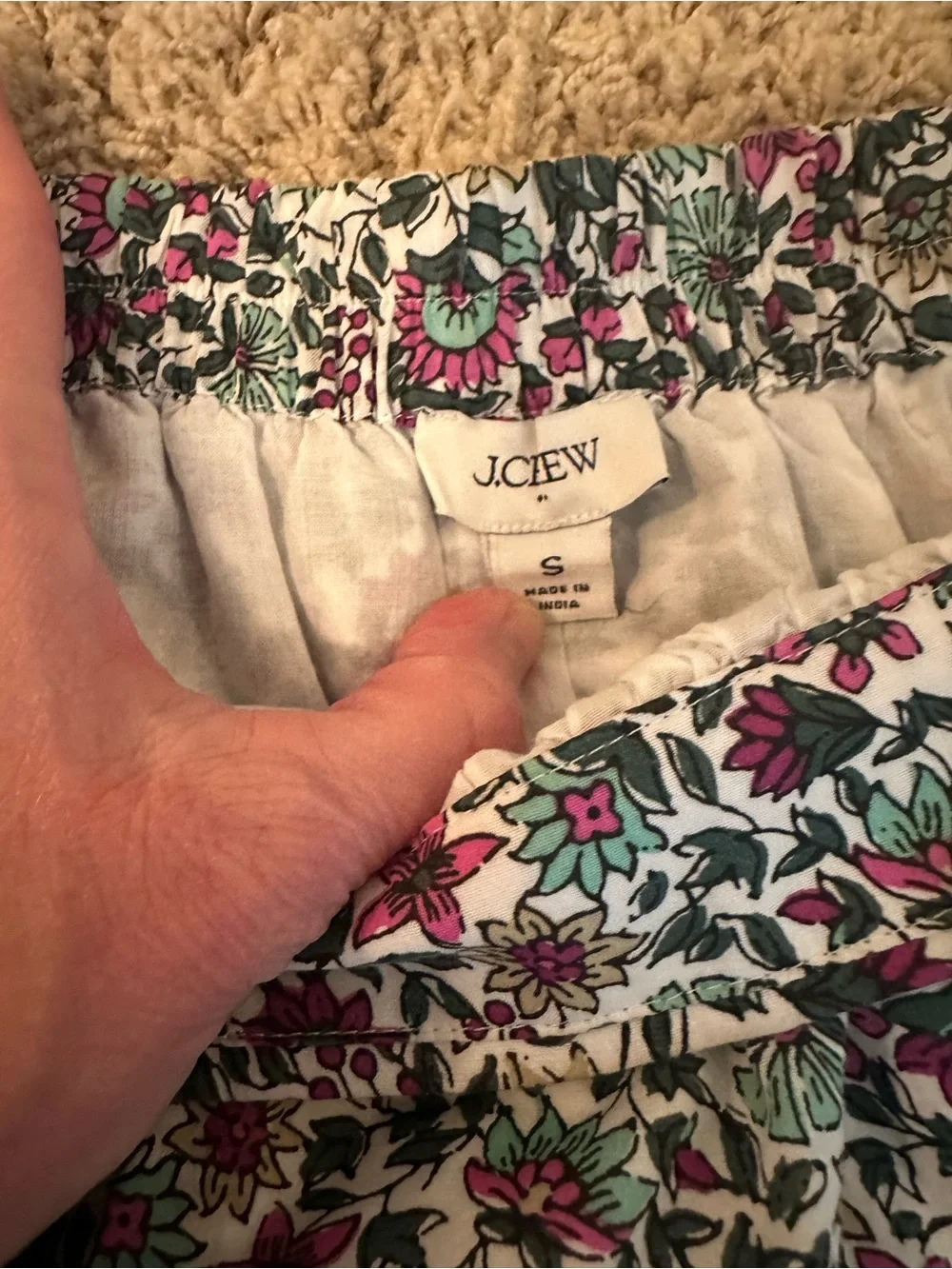 J. Crew Floral Circle Skirt in Pink and Green